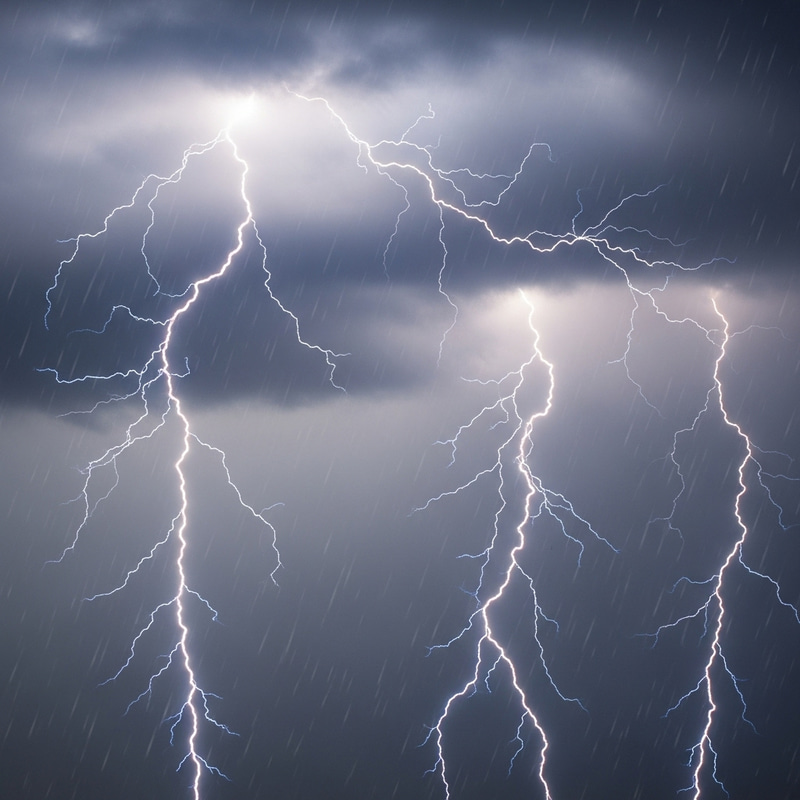 Grey Sky Lightning Storm | Ominous Nature Scene