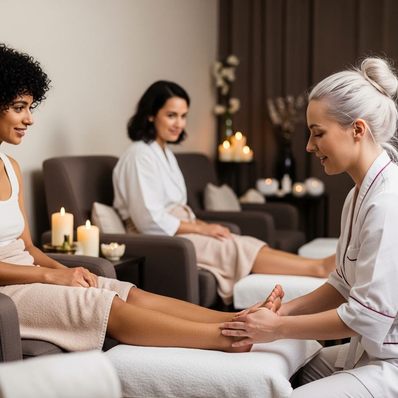 Lesbian Foot Massage in Serene Spa Setting