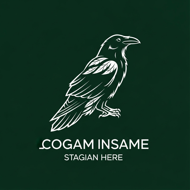 Majestic Raven Logo: Intrigue & Allure Majestic Raven Logo: Intrigue & Allure