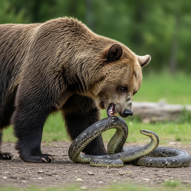 Bear strangling Ukrainian viper Bear strangling Ukrainian viper