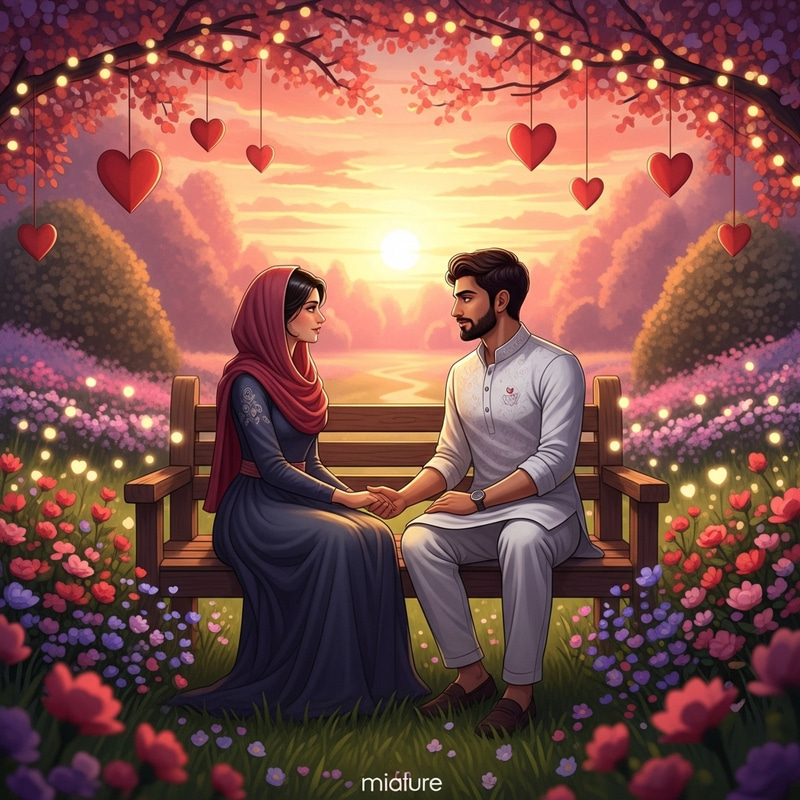 Stunning Love Images in a Romantic Garden Stunning Love Images in a Romantic Garden