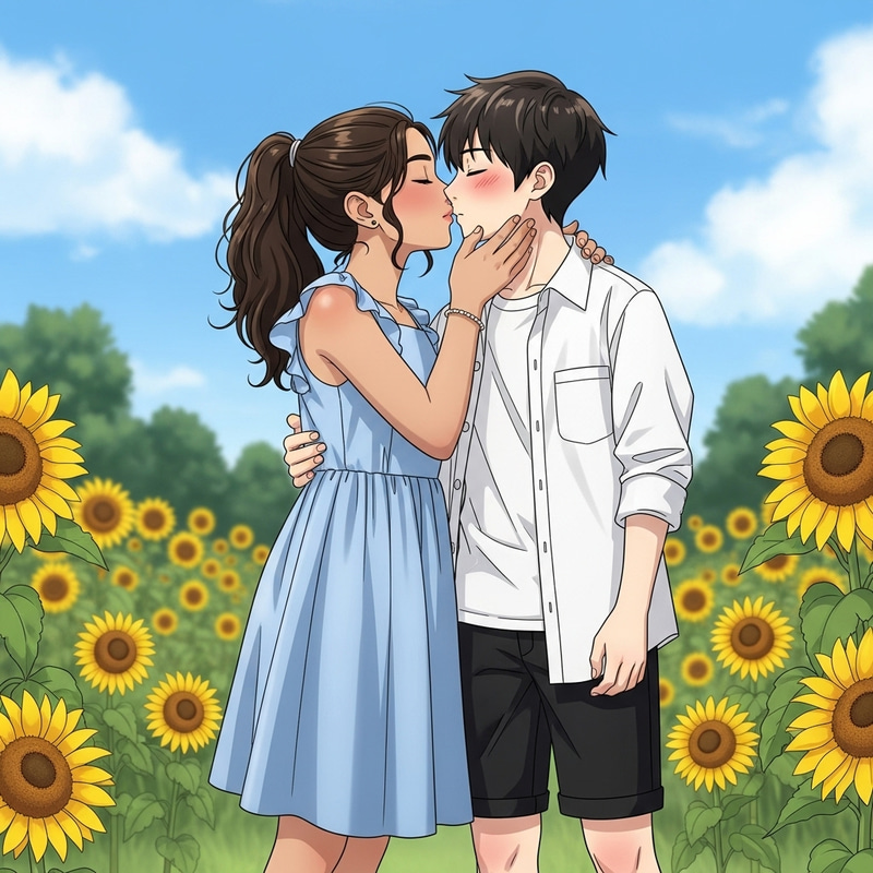 Innocent Kisses: A Sweet Moment Between Young Friends Innocent Kisses: A Sweet Moment Between Young Friends