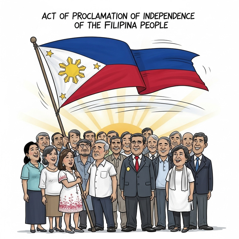 Filipino People's Independence Proclamation Cartoon Filipino People's Independence Proclamation Cartoon