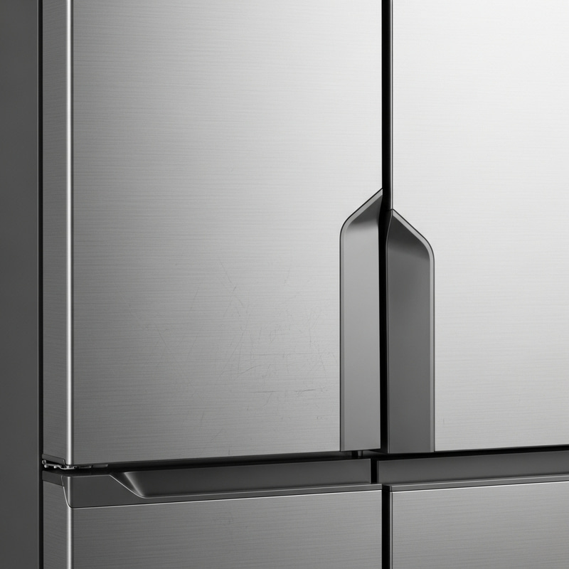 Close-up View of Textures and Patterns on Refrigerator Surface Close-up View of Textures and Patterns on Refrigerator Surface