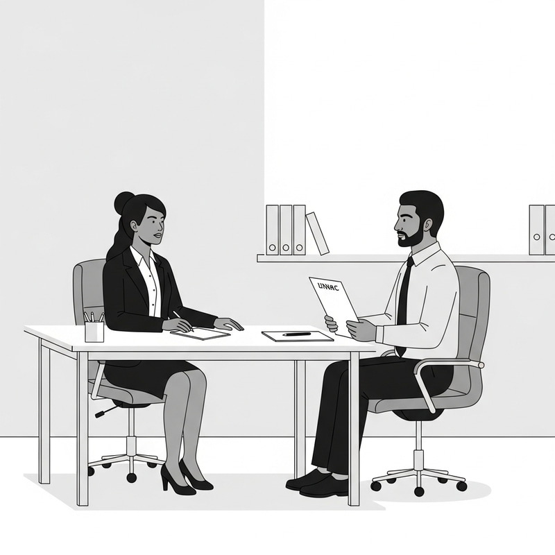 Minimalist Job Interview: South Asian Female Interviewer & Middle-Eastern Male Applicant Minimalist Job Interview: South Asian Female Interviewer & Middle-Eastern Male Applicant
