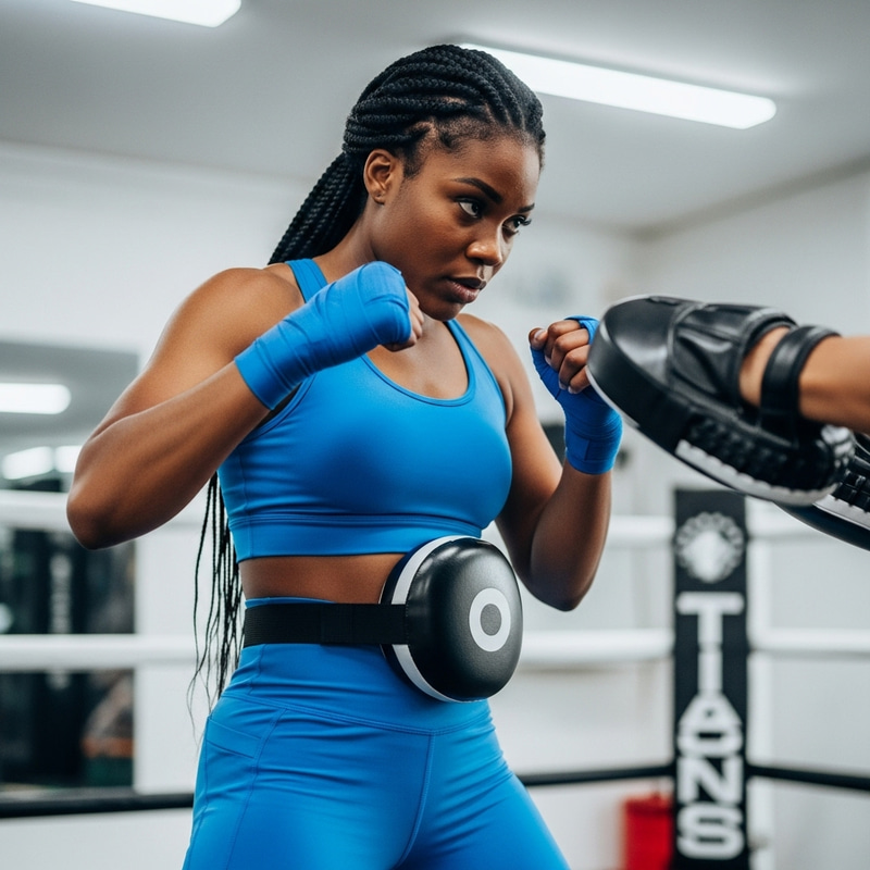 Empowered Woman: Boxing Skill & Toughness Demonstration Empowered Woman: Boxing Skill & Toughness Demonstration