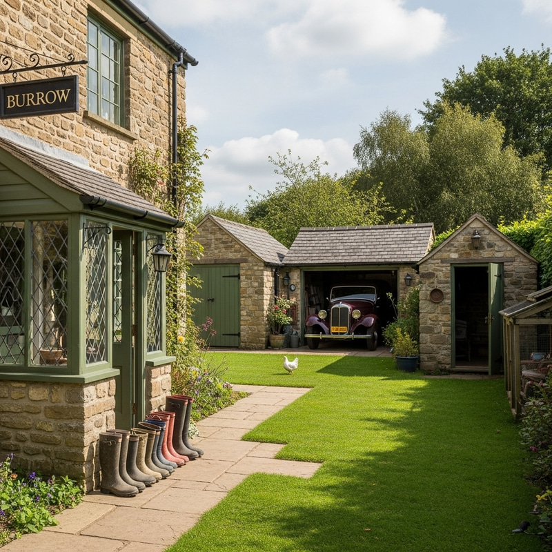 The Burrow: Cozy Home with Enchanting Outbuildings The Burrow: Cozy Home with Enchanting Outbuildings
