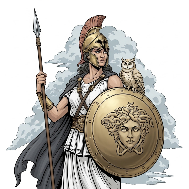 Athena: Greek Goddess of Wisdom and Warfare Illustration