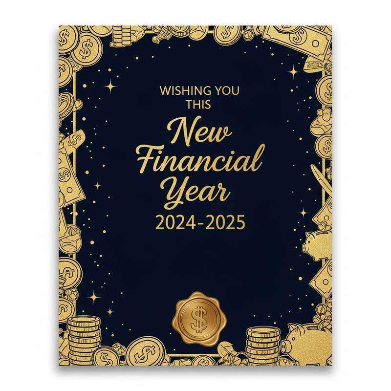Wishing You This New Financial Year 2024-2025 | Celebratory Card Illustration