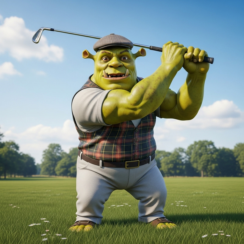 Golf-Swinging Ogre: An Enchanting Sight