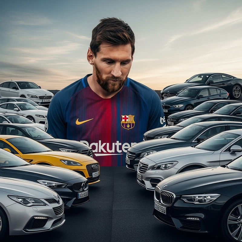 Lionel Messi Admires Array of Cars Lionel Messi Admires Array of Cars