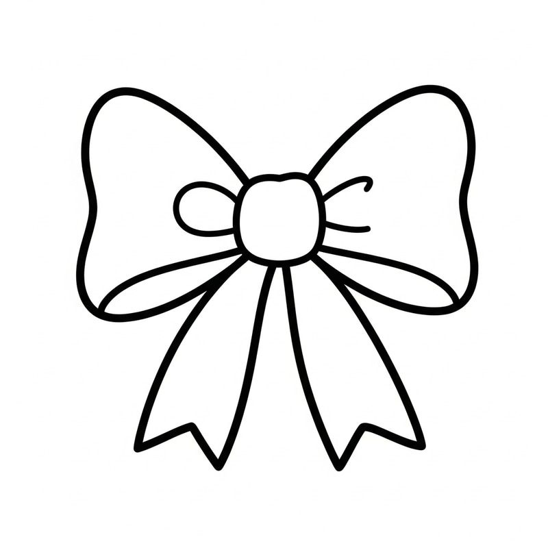 Simple Bow Coloring Page for Toddlers Simple Bow Coloring Page for Toddlers