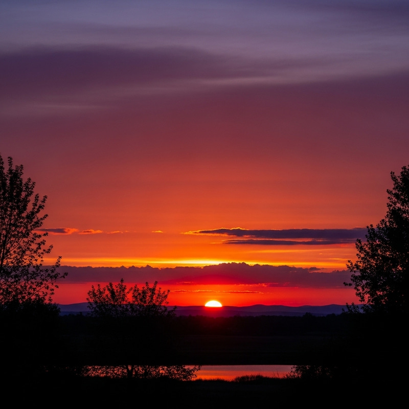 Vibrant Sunset Colors: Red, Orange, Purple Sky Vibrant Sunset Colors: Red, Orange, Purple Sky