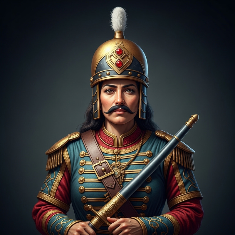 Female General in Traditional Male Attire - Modern Take