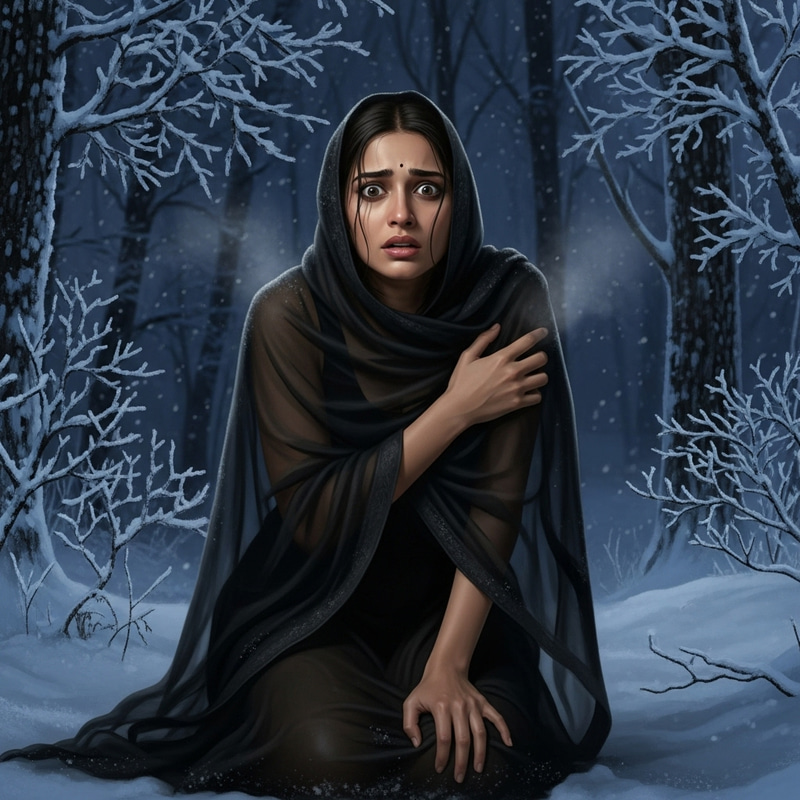 Mysterious Winter Night in Enchanted Forest Mysterious Winter Night in Enchanted Forest