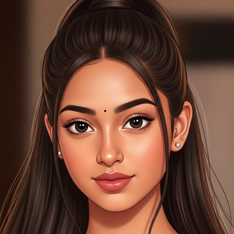 Meticulously Styled 16-Year-Old Indian Girl Portrait Meticulously Styled 16-Year-Old Indian Girl Portrait