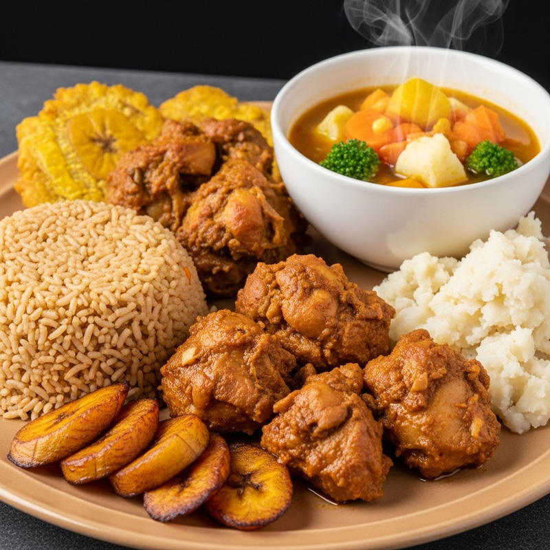 Delicious Nigerian Jollof Rice & Chicken Meal