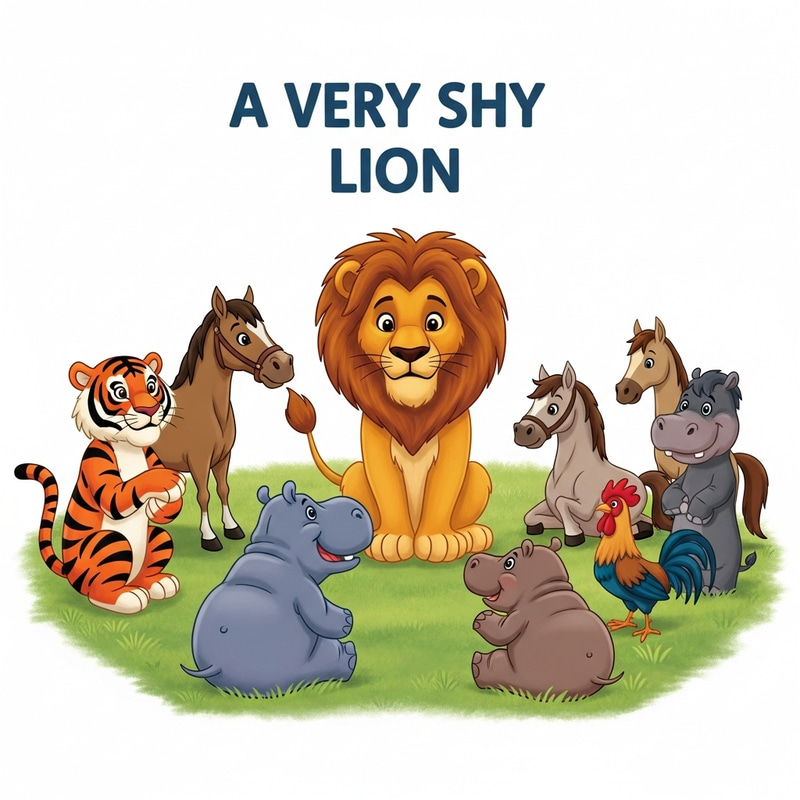 Shy Lion: Overcoming Shyness with Tiger, Horse, Hippo, and Rooster