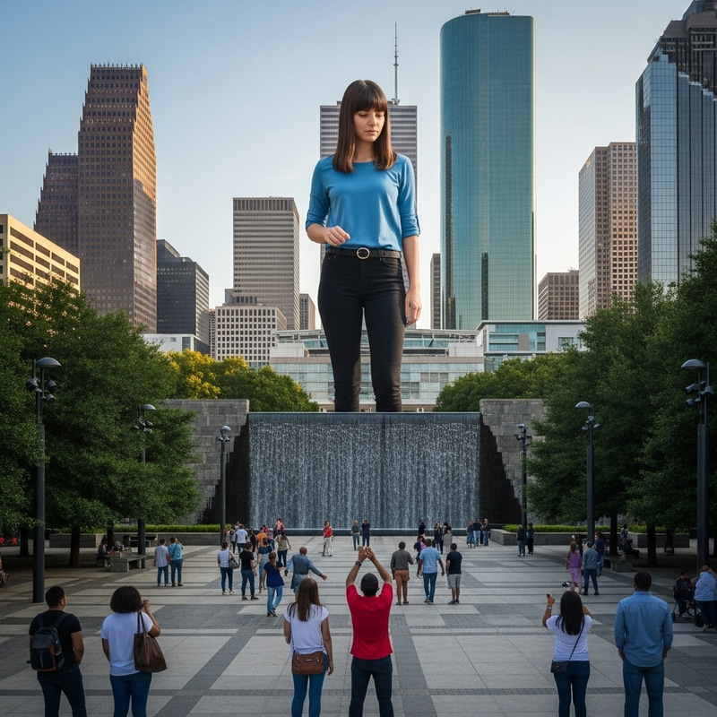 Explore Houston's Giant Woman in 8K Detail