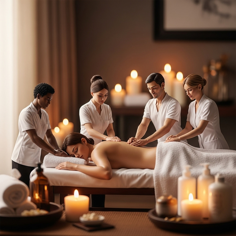 Luxurious and Indulgent Spa Setting: Expert Miniature Therapists Luxurious and Indulgent Spa Setting: Expert Miniature Therapists