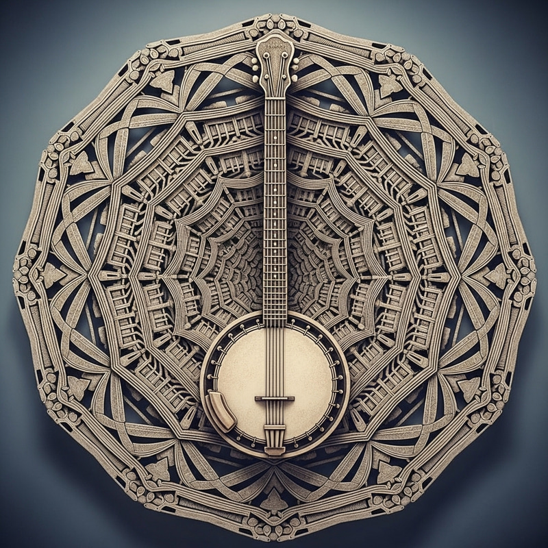 Banjo Tessellation Rotation - Optical Art Design