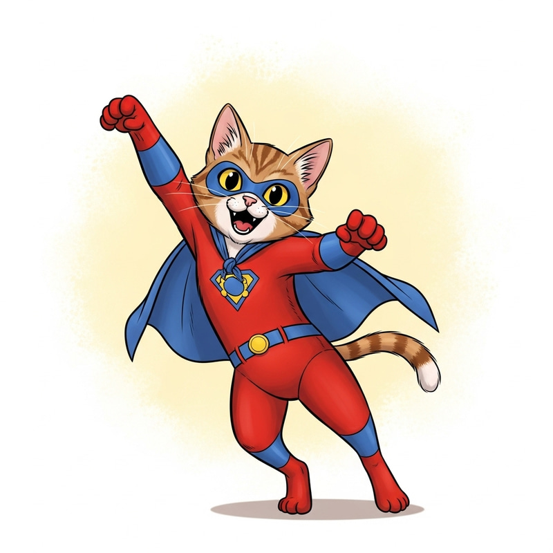 Mischievous Cat in Spiderman Costume | Dynamic Comic Book Illustration Mischievous Cat in Spiderman Costume | Dynamic Comic Book Illustration