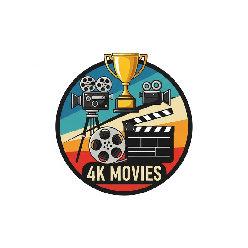 4K Movies Logo: Circular Retro Billboard Design 4K Movies Logo: Circular Retro Billboard Design