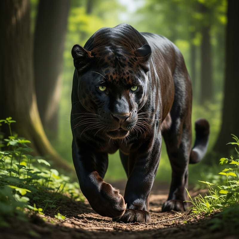Majestic Black Panther in the Wild Majestic Black Panther in the Wild