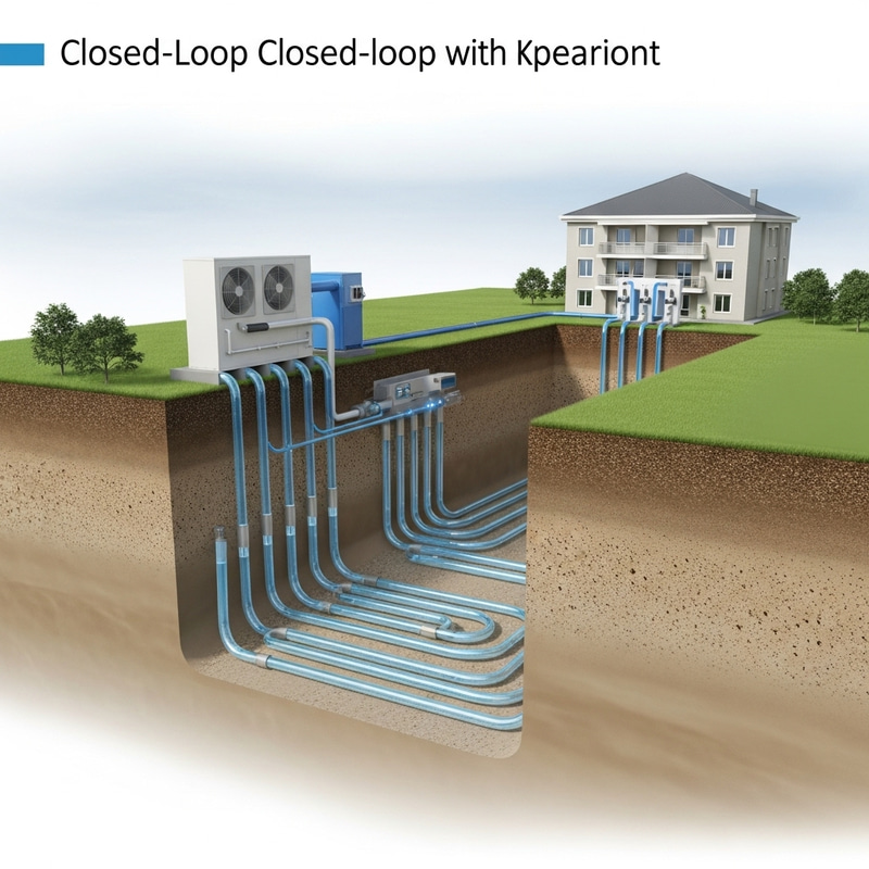 Geothermal Closed-Loop System with Heat Pump - Visual Guide