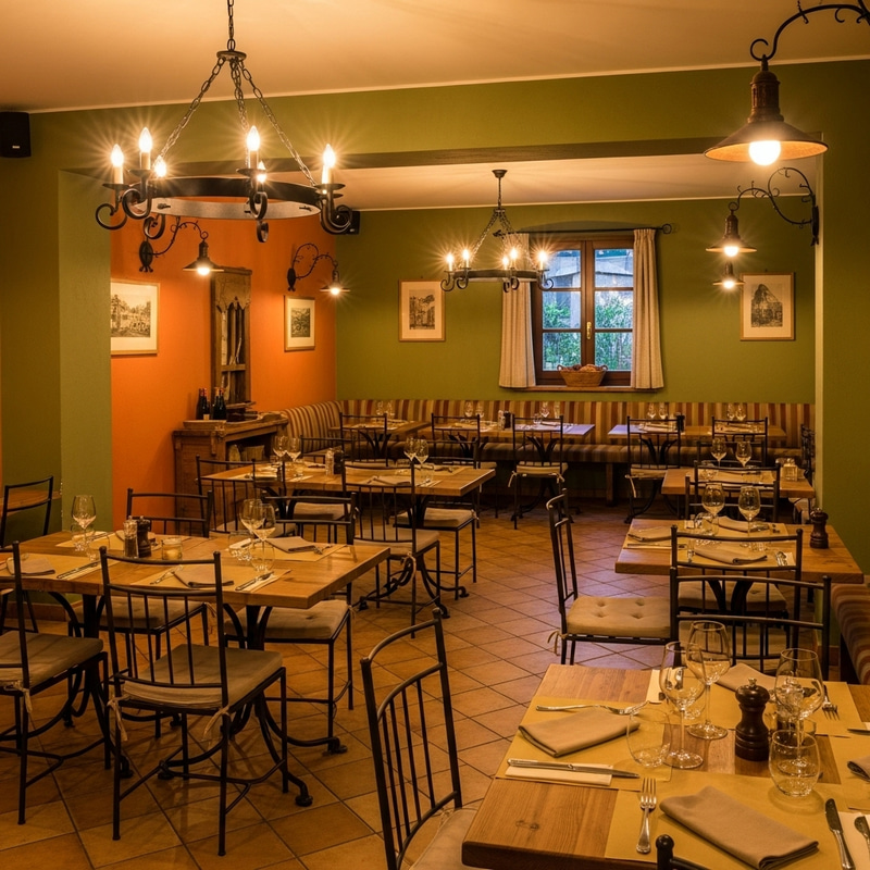 Natural Italian Countryside Rustic Restaurant: Color Palette, Furniture & Lighting Natural Italian Countryside Rustic Restaurant: Color Palette, Furniture & Lighting