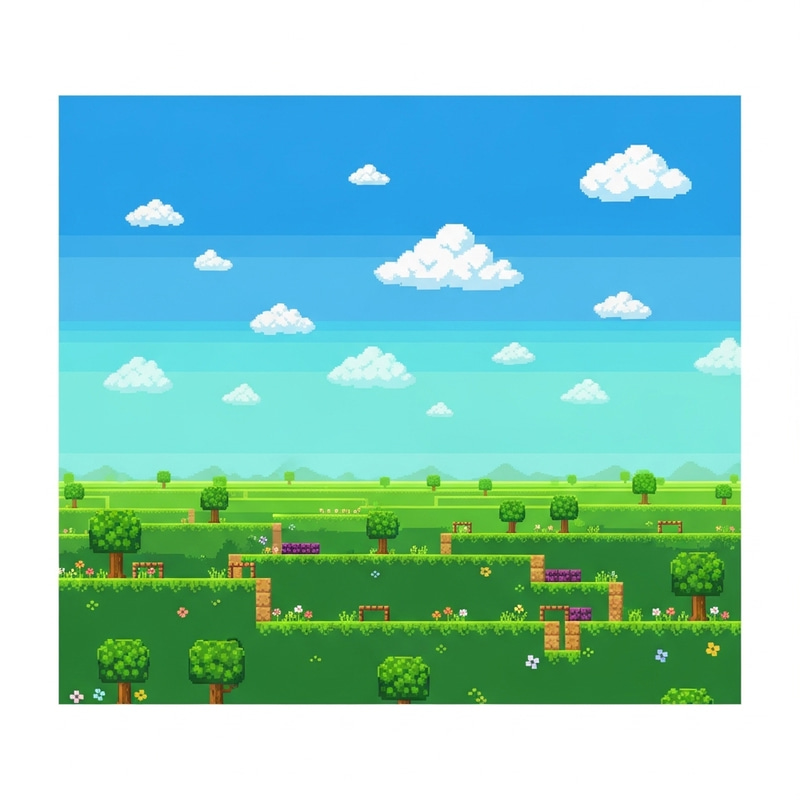 Retro 8-Bit Video Game Background Design