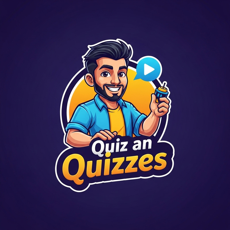 Interactive YouTube Quiz Channel Logo Design with a South Asian Mascot