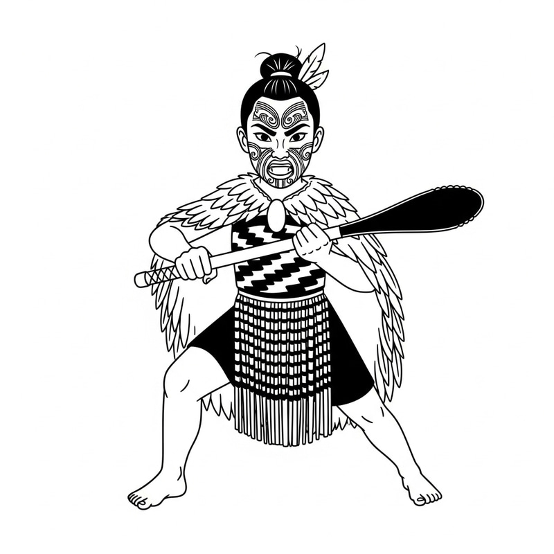 Young Maori Girl Warrior - Symbolizing Strength and Courage Young Maori Girl Warrior - Symbolizing Strength and Courage