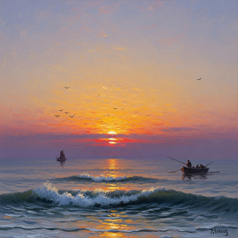 Impressionist Sunset Artwork | Tranquil Sky Colors Inspire Serenity Impressionist Sunset Artwork | Tranquil Sky Colors Inspire Serenity