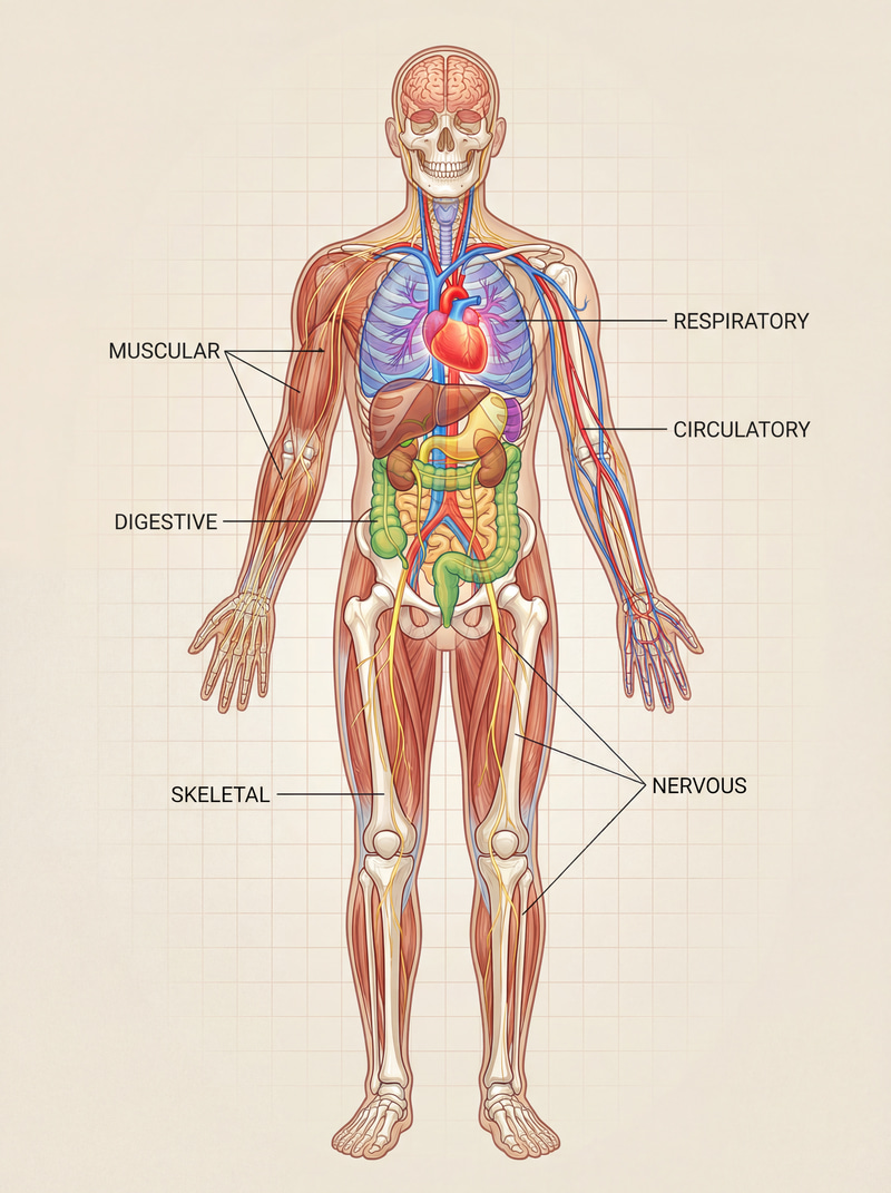 Detailed Human Anatomy Illustration for Medical Purposes