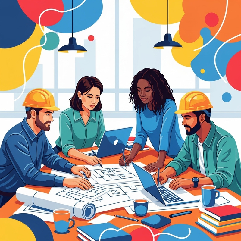 Colorful Abstract Group Collaboration - Creative Project Team