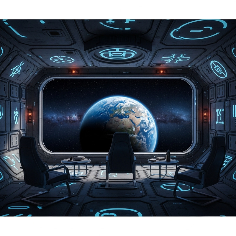 Gaze at Earth from an Extraterrestrial Room