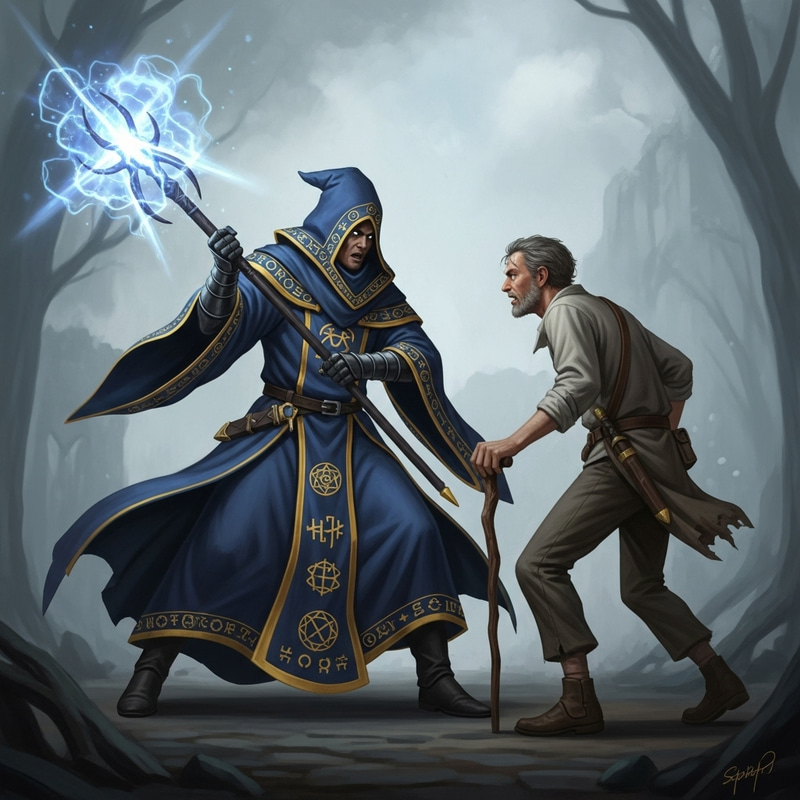 Powerful Mage Overcoming Weak Opponent Powerful Mage Overcoming Weak Opponent