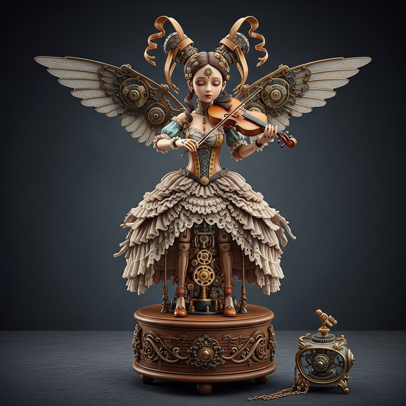 Mechanical Doll Playing Violin | Antique Music Box Design Mechanical Doll Playing Violin | Antique Music Box Design