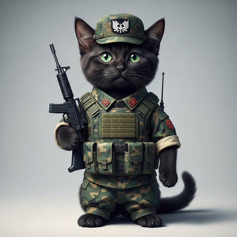 Brave Cat Soldier in Military Gear | Feline Combat Story Brave Cat Soldier in Military Gear | Feline Combat Story