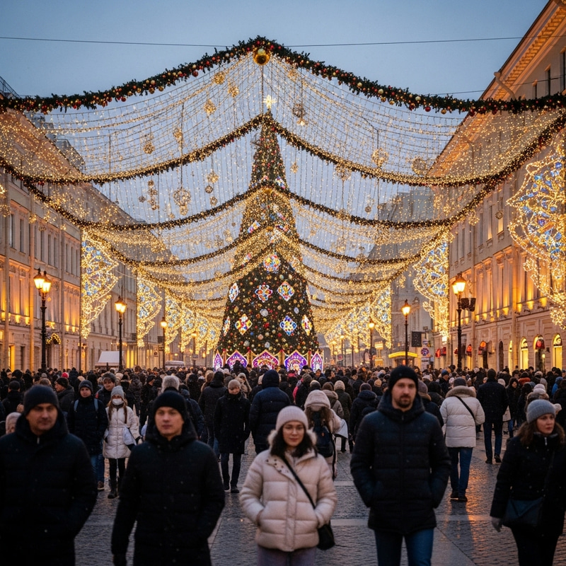 New Year Tree in St. Petersburg | Festive Street Decorations New Year Tree in St. Petersburg | Festive Street Decorations