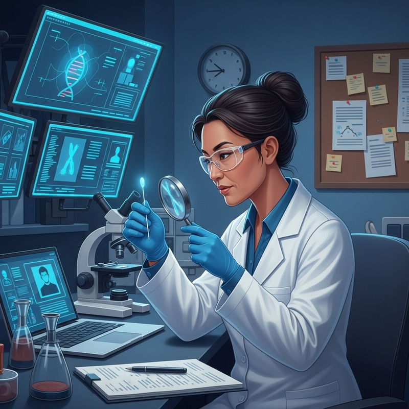 Criminologist in Action - Studying DNA Evidence Criminologist in Action - Studying DNA Evidence