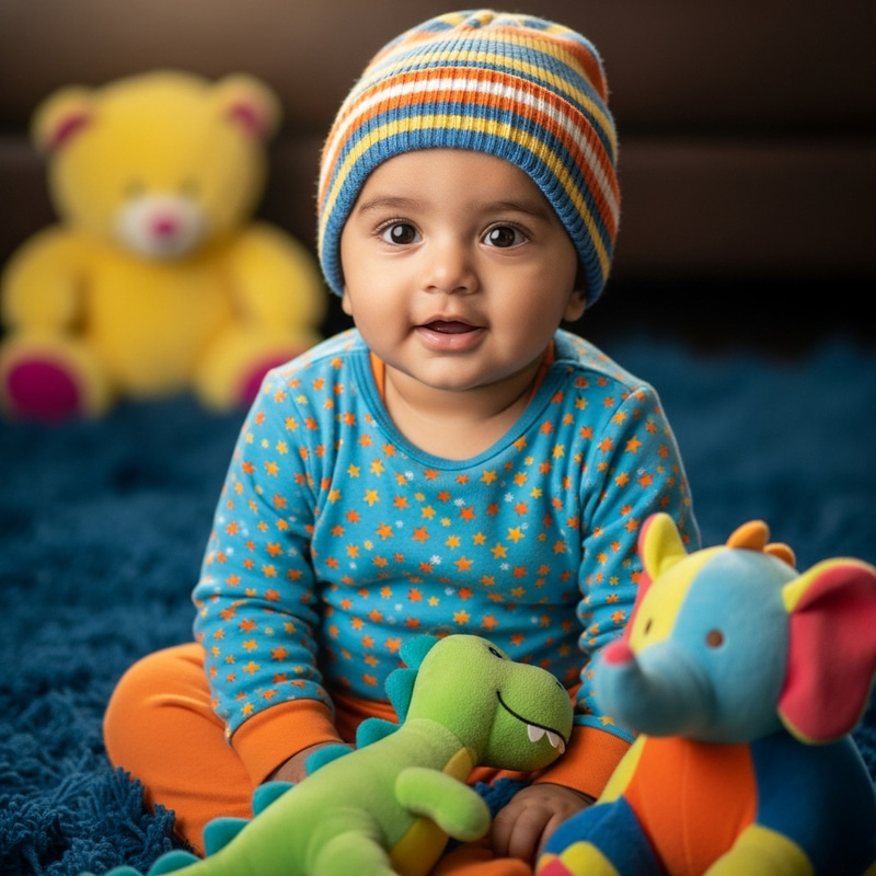 Adorable Indian Baby Boy in Colorful Onesie Adorable Indian Baby Boy in Colorful Onesie