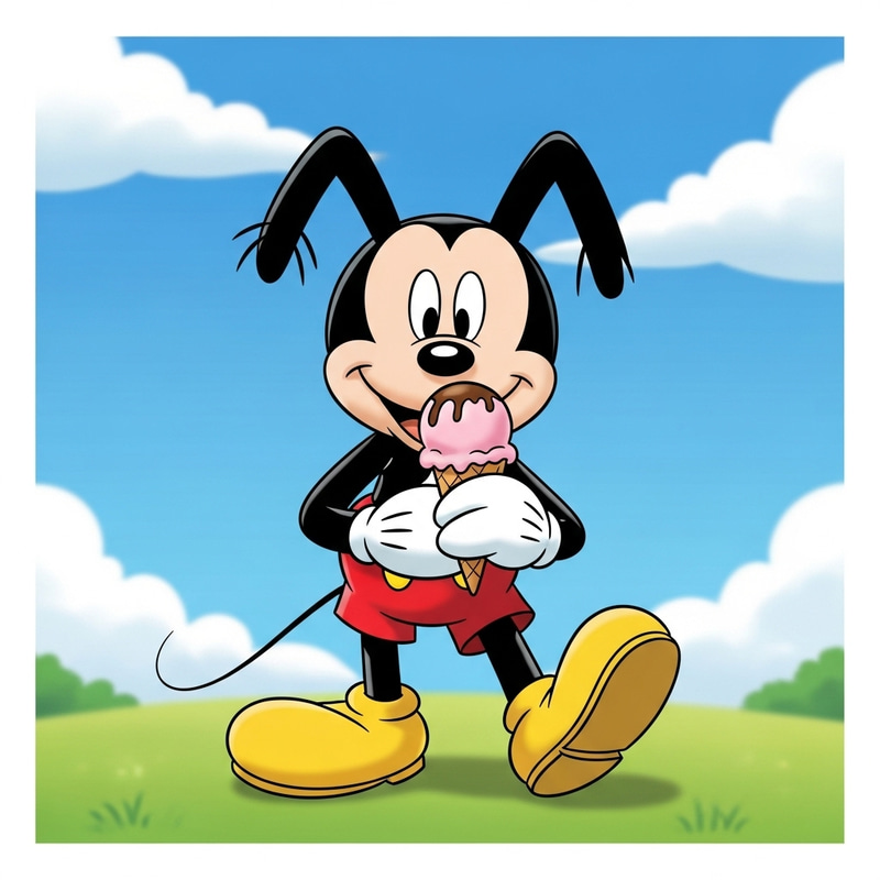 Mickey Mouse Eating Icecream | Classic Cartoon Character Mickey Mouse Eating Icecream | Classic Cartoon Character