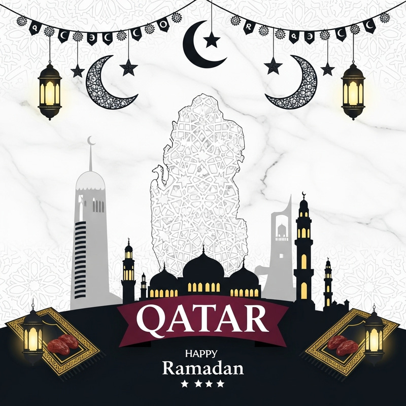 Ramadan in Qatar: White Marble Gray & Black Backgrounds Ramadan in Qatar: White Marble Gray & Black Backgrounds