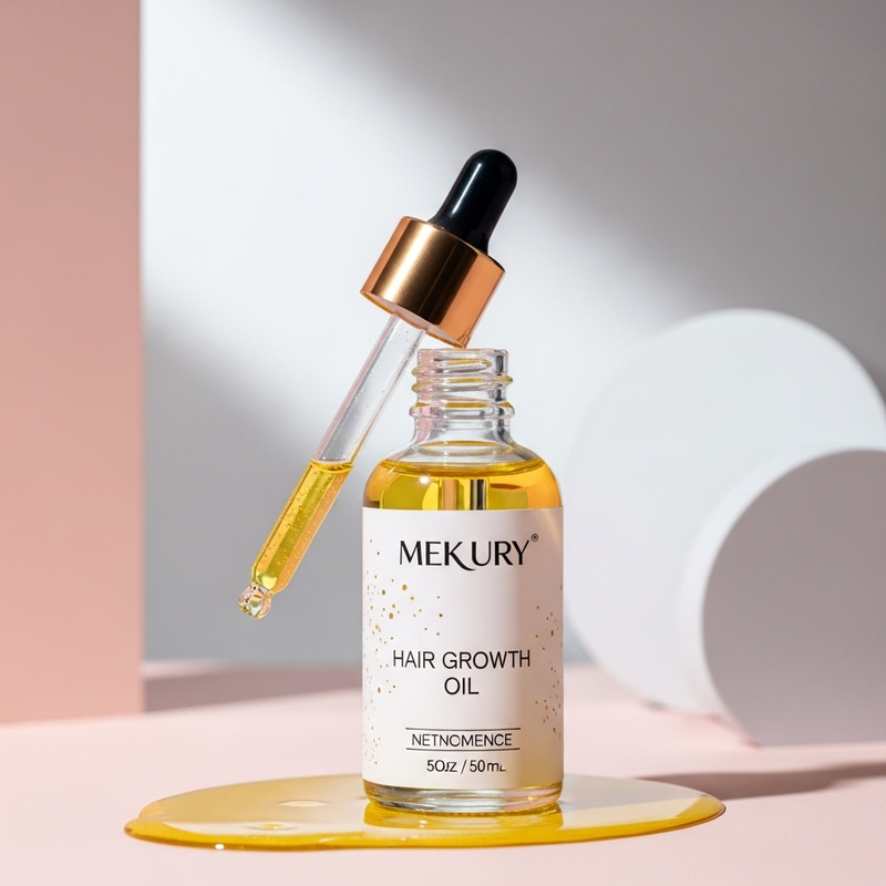 Lush Hair Growth Elixir in Dropper Bottle | Elegant Studio Photography Lush Hair Growth Elixir in Dropper Bottle | Elegant Studio Photography