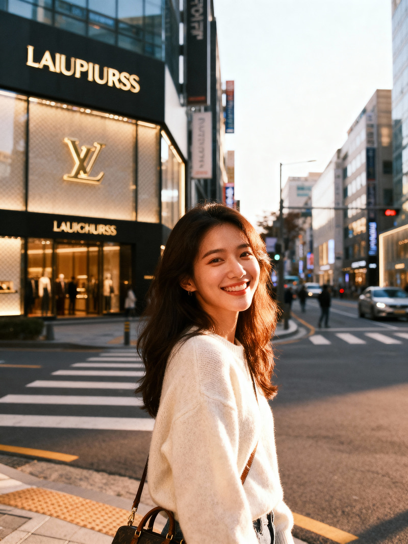 Smiling Model in Cheongdamdong, Seoul Smiling Model in Cheongdamdong, Seoul