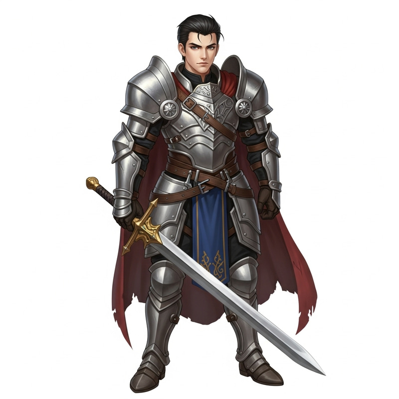 2D Handsome Warrior Sprite in RPG Maker MZ Style