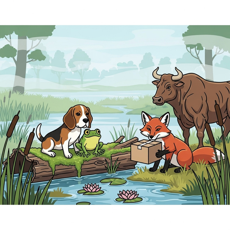 Foggy Bog Adventure: Dog, Frog, Fox, and Ox Foggy Bog Adventure: Dog, Frog, Fox, and Ox