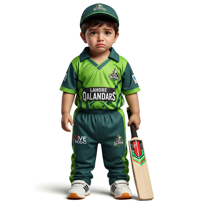 Emotional Lahore Qalandars Fan in Team Kit